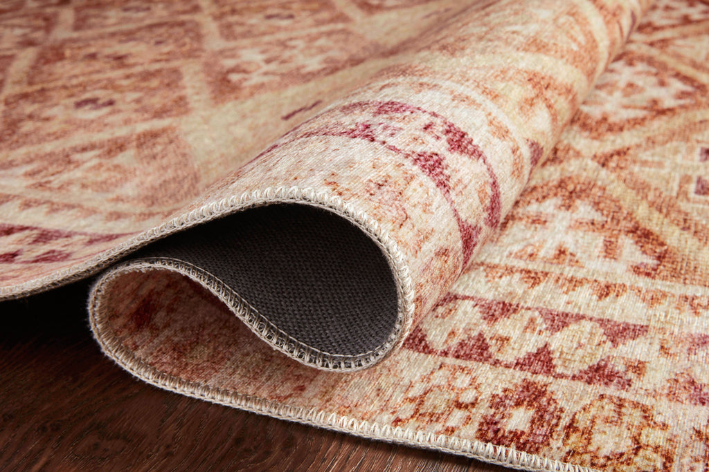 Hutchinson Polyester Face Rug in Sand / Terracotta