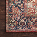 Hutchinson Polyester Face Rug in Terracotta / Denim