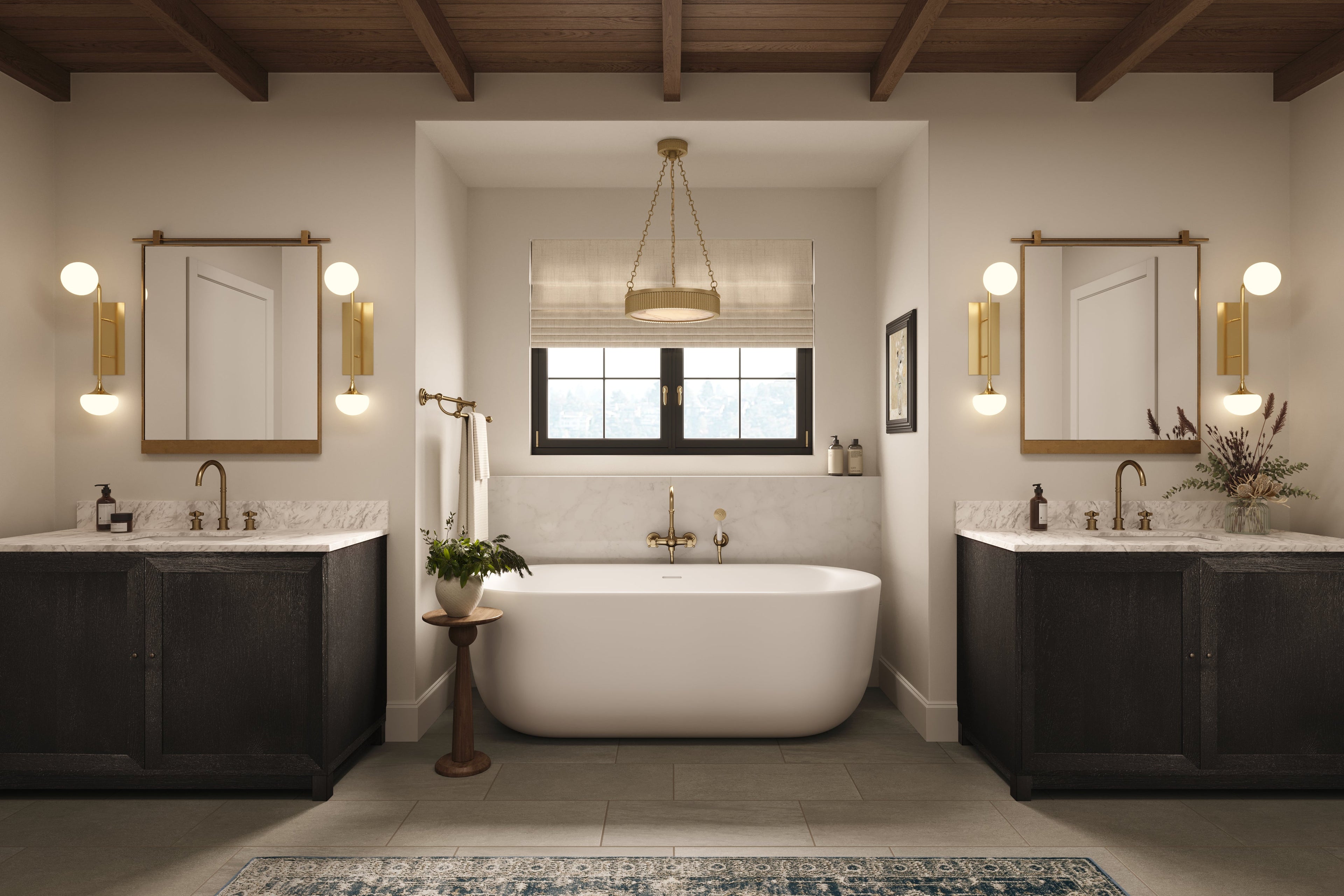 Clancy Small Mirror in Antique Brass