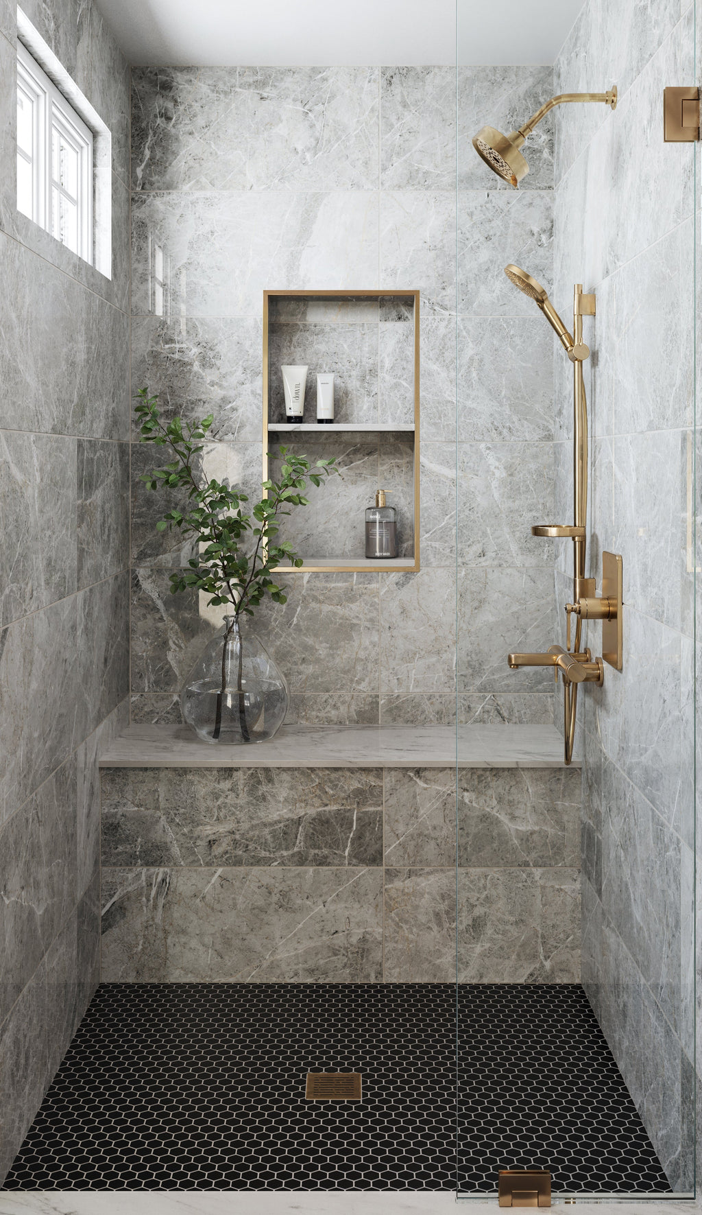 Levi 12x12 Matte Porcelain 1x1 Hexagon Mosaic Tile in Black