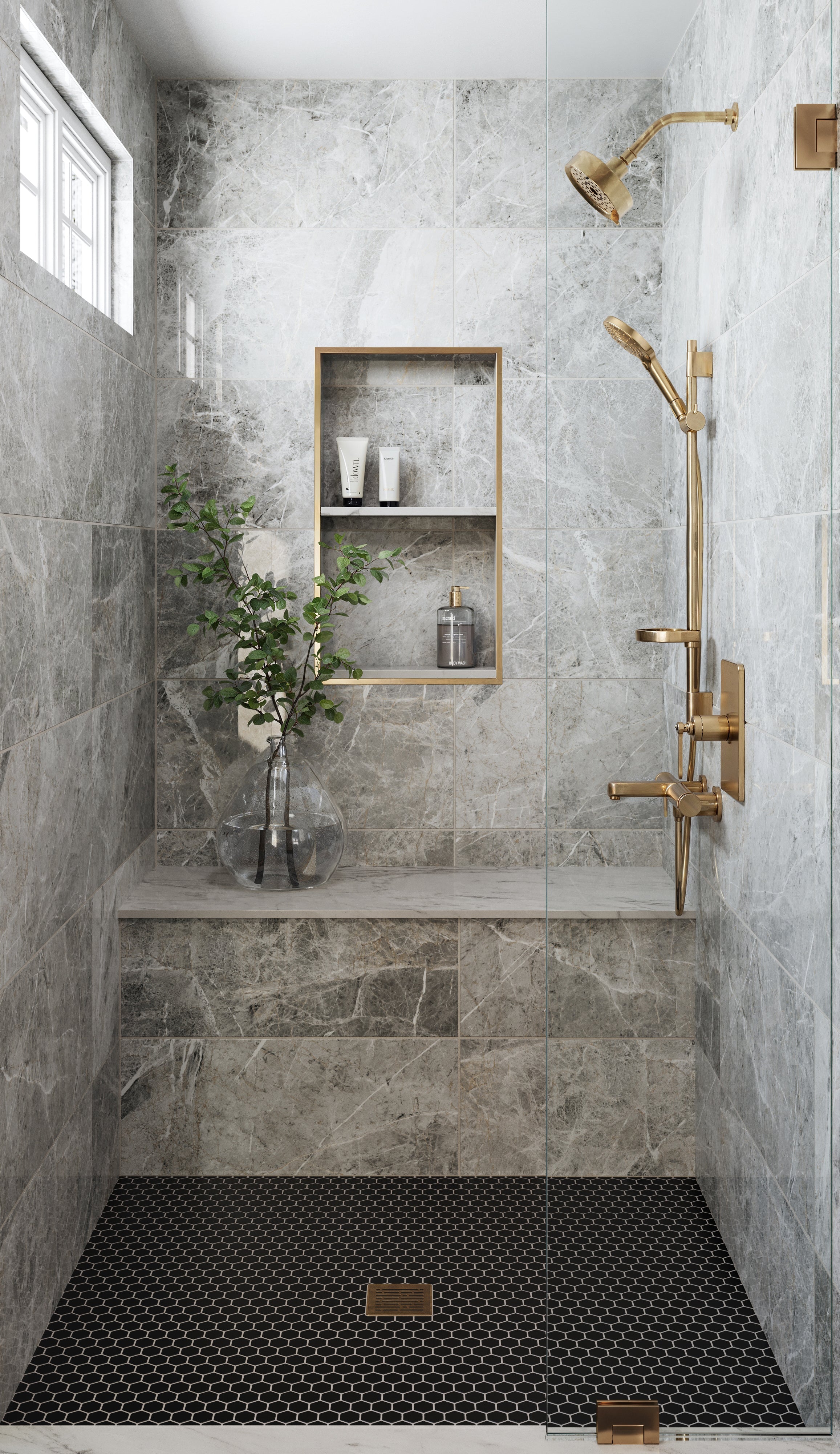 Levi 12x12 Matte Porcelain 1x1 Hexagon Mosaic Tile in Black