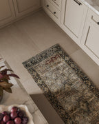 Hutchinson Polyester Face Rug in Sage / Graphite