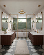 Leona 12x12 Checkerboard Matte Porcelain Tile in Calacatta and Amani Grey