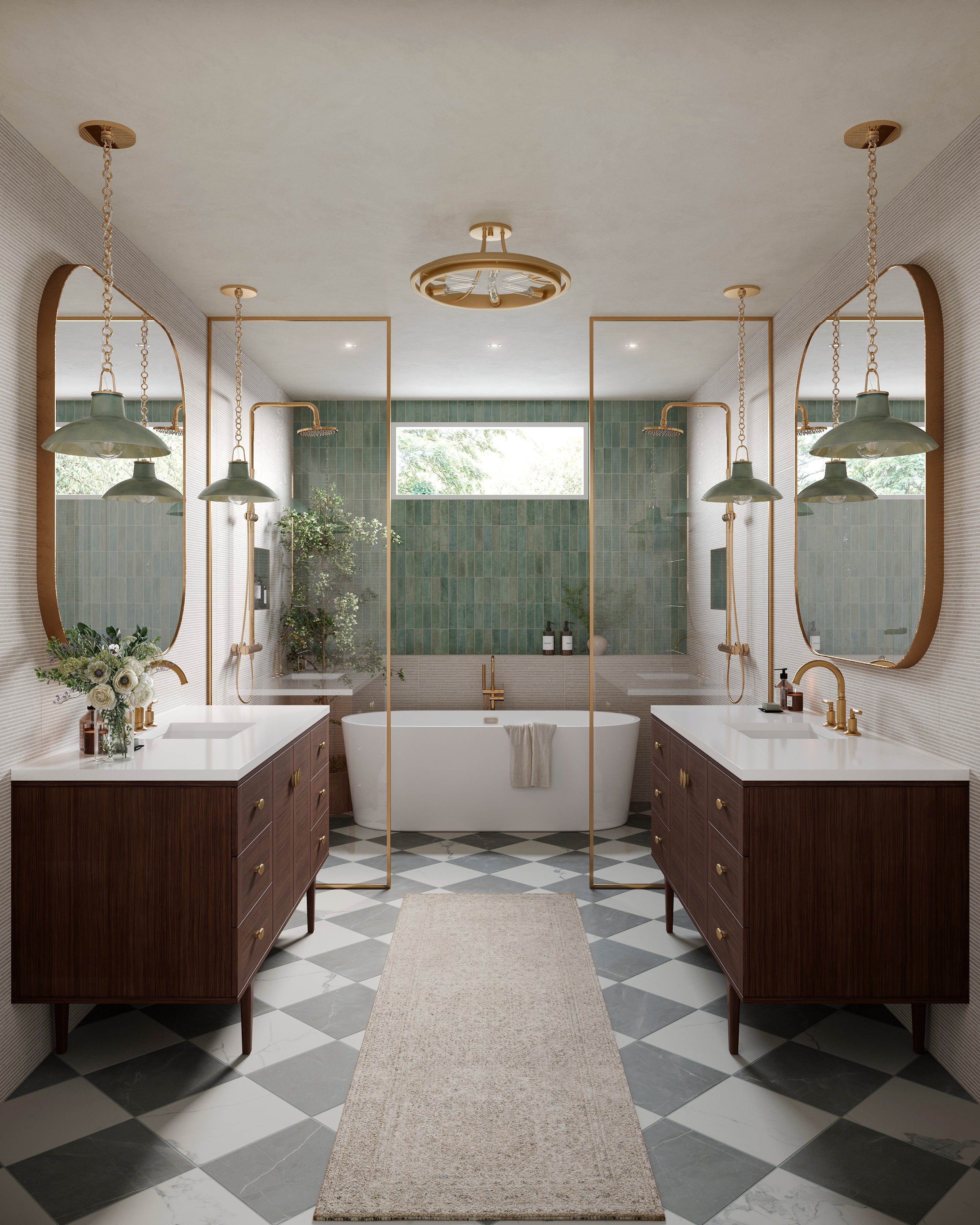 Clement Semi Flush In Aged Brass