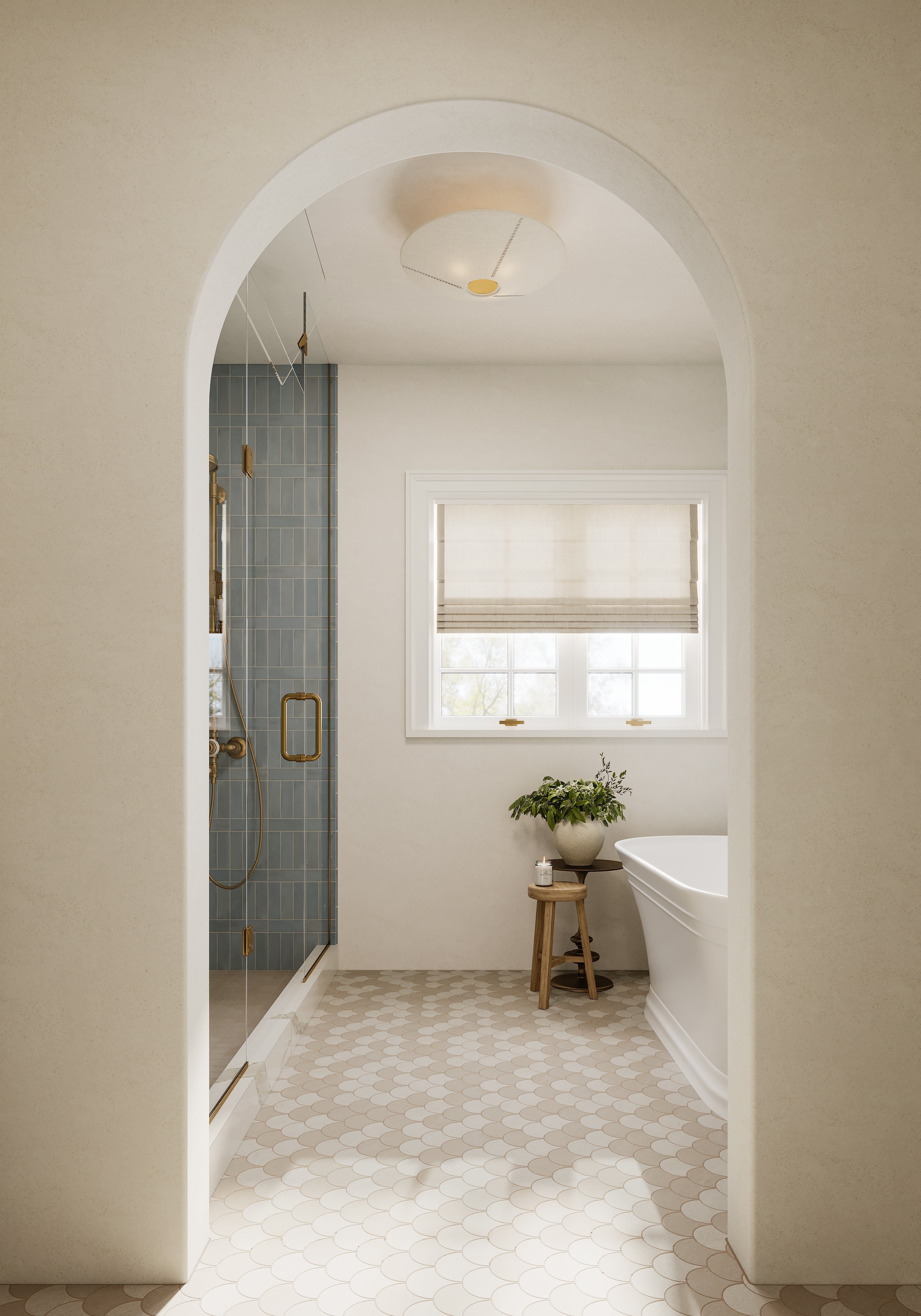 Clementine Semi-Flush in Gold Leaf