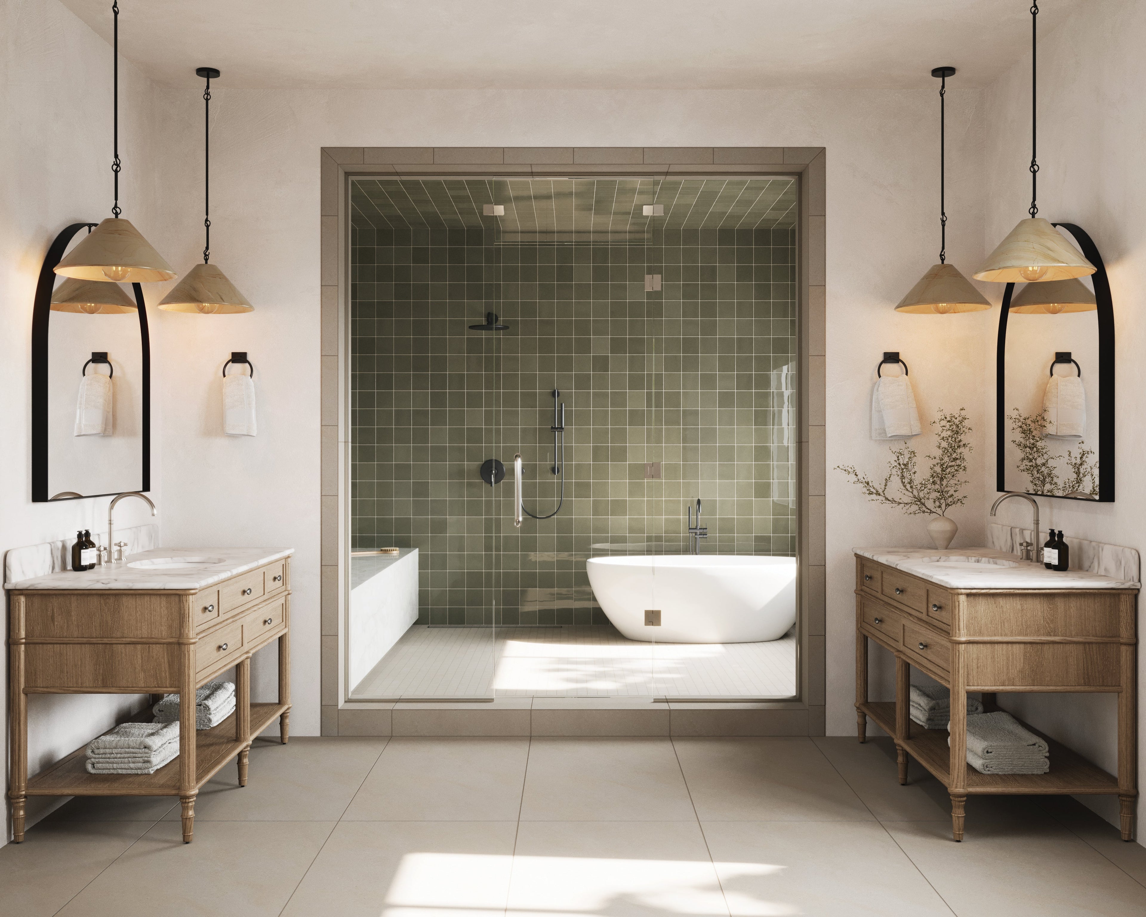 Esmeralda Wide Mirror in Iron Matte Black