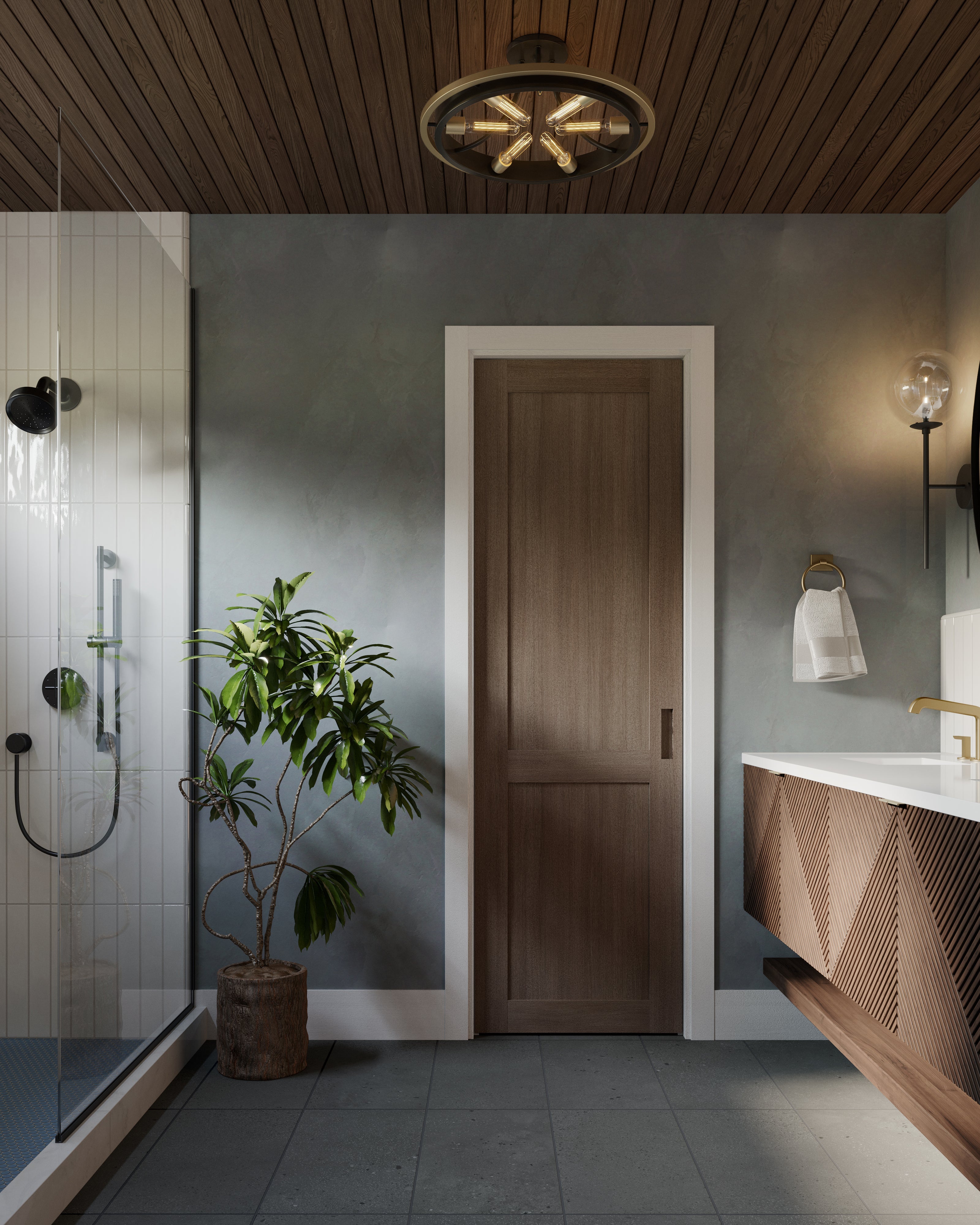 Clement Semi Flush In Aged Old Bronze