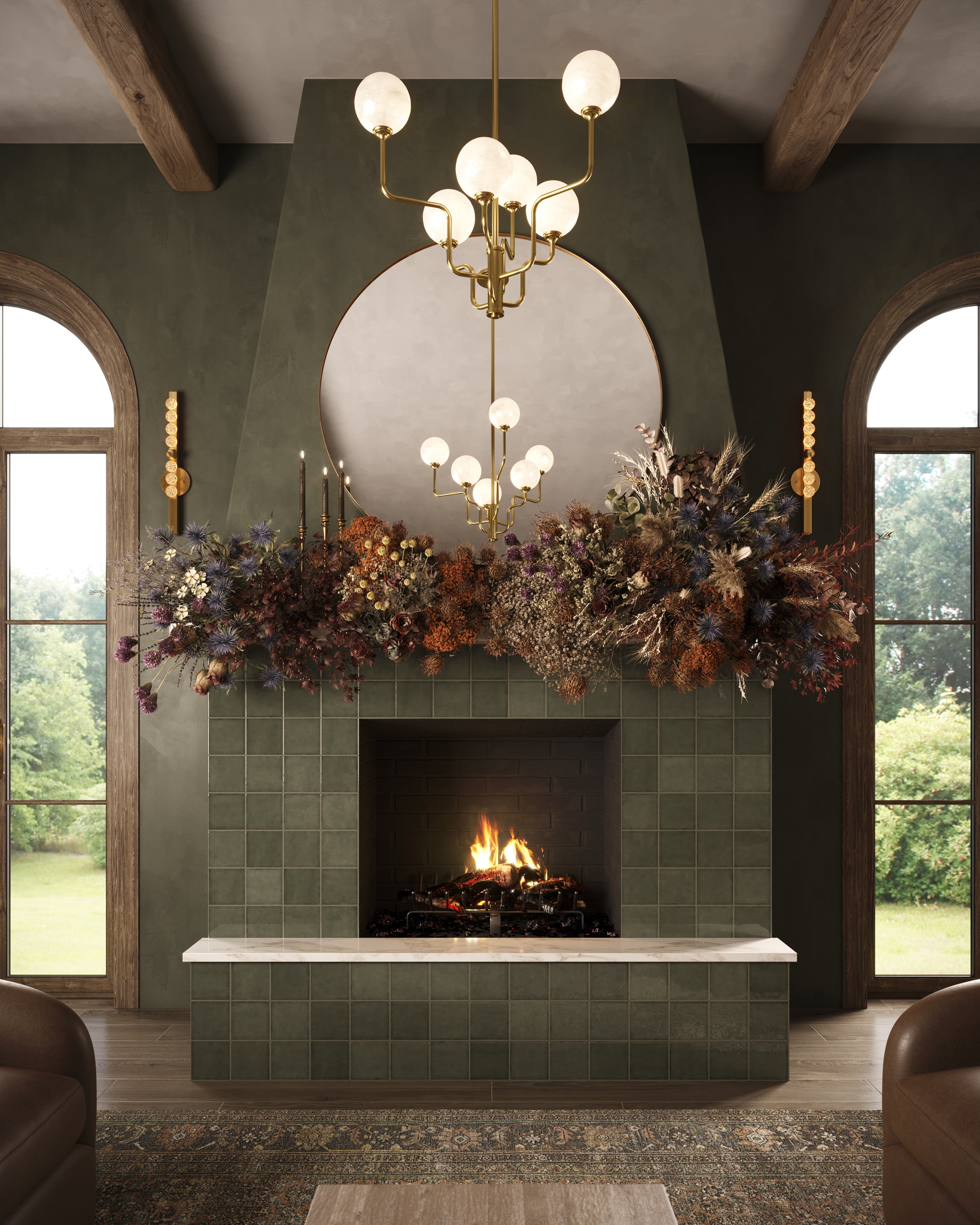 Perola Chandelier In Vintage Gold Leaf