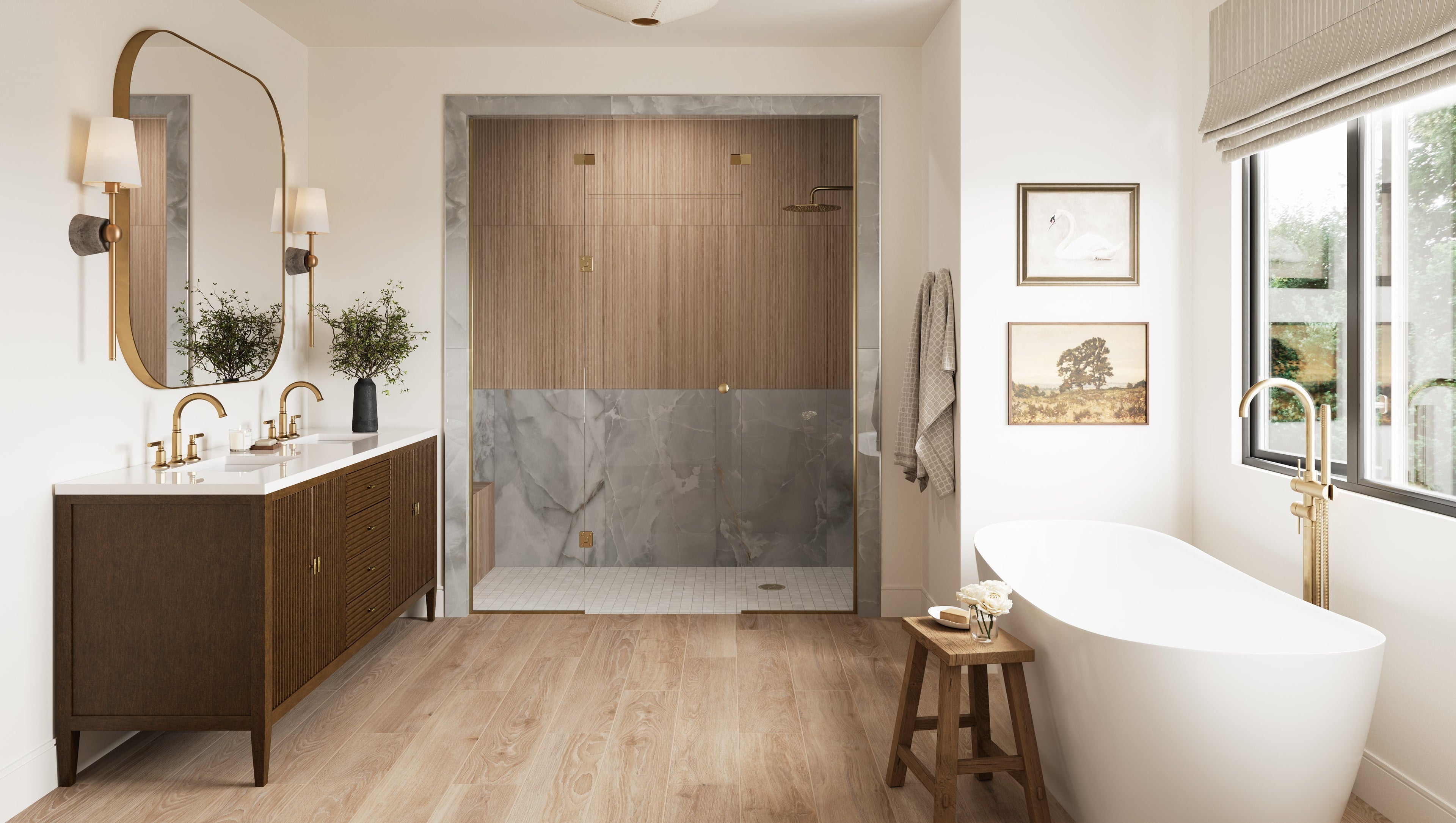 Ortega Wall Sconce in Patina Brass