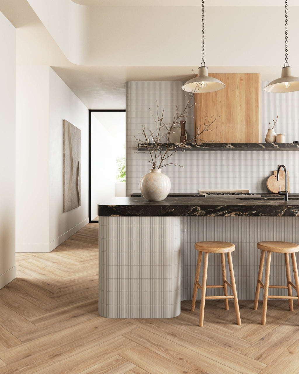 Sable Pendant in Distressed Bronze/Ceramic Ivory Crackle