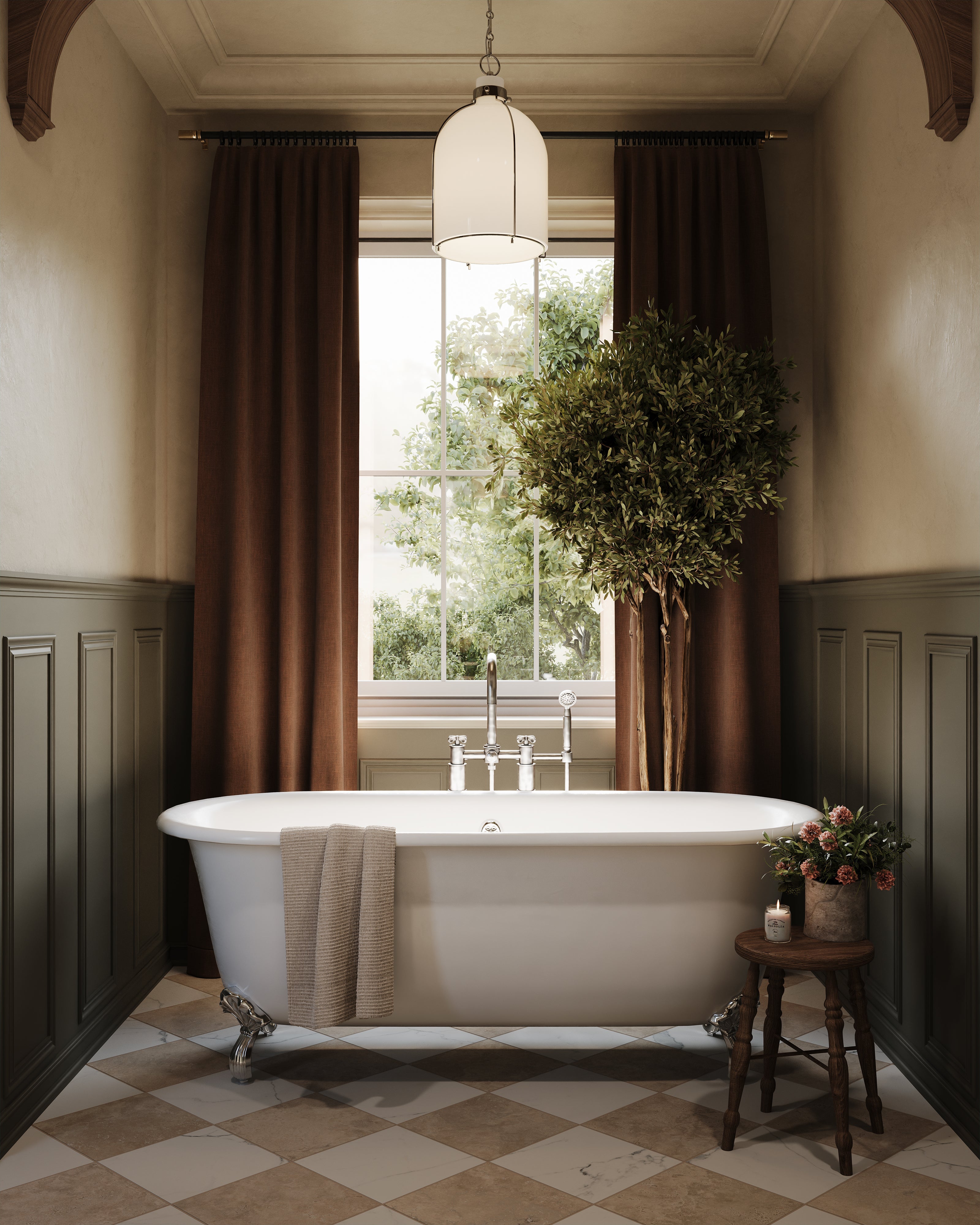 Rosa Rounded Pendant in Polished Nickel