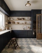 Leona 12x12 Checkerboard Matte Porcelain Tile in Marfil and Amani Grey