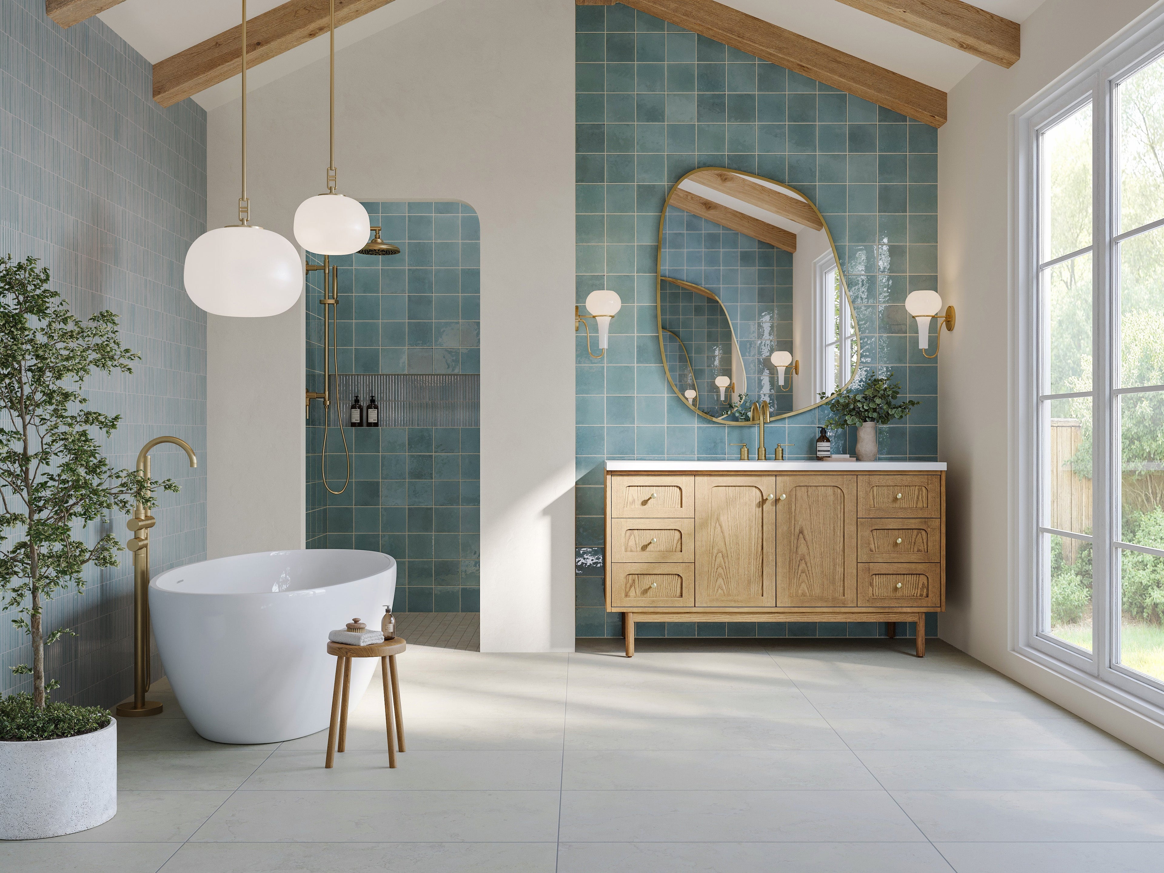 Shirley Large Mirror in Antique Brass Iron