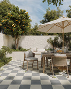 Palmer 12x12 Checkerboard Raw Porcelain Tile in White and Grey