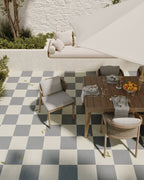 Palmer 12x12 Checkerboard Raw Porcelain Tile in White and Grey