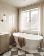 Leona 12x12 Checkerboard Matte Porcelain Tile in Calacatta and Amani Bronze