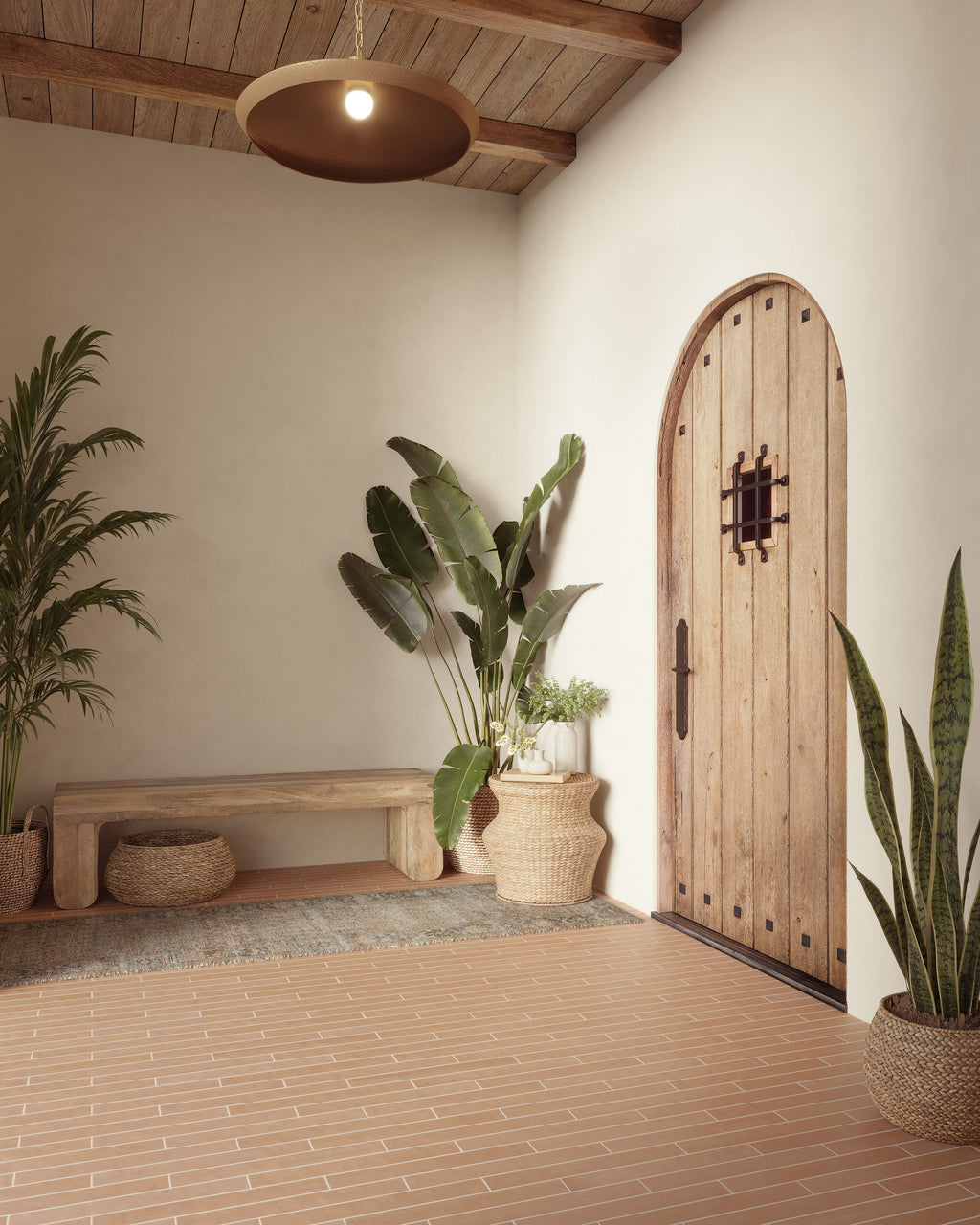 Dempsey Pendant in Hammered Antique Brass