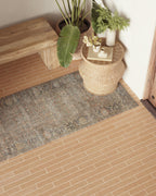 Georgette Polyester Pile Rug in Spice / Indigo