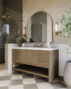 Leona 12x12 Checkerboard Matte Porcelain Tile in Marfil and Amani Bronze