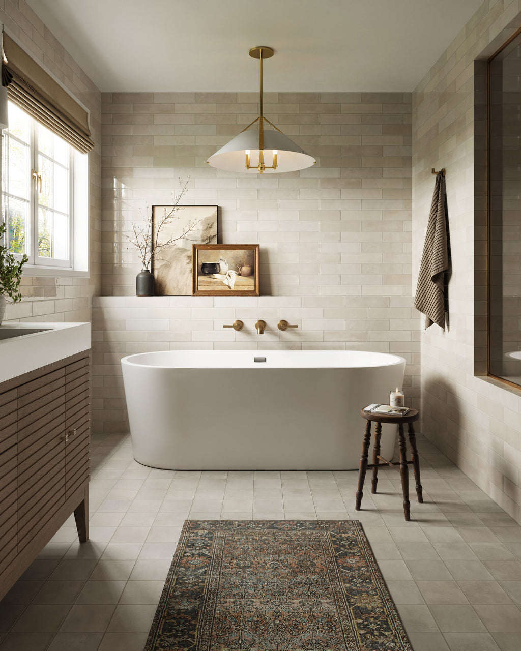 Georgette Polyester Pile Rug in Spice / Indigo