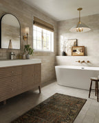 Georgette Polyester Pile Rug in Spice / Indigo