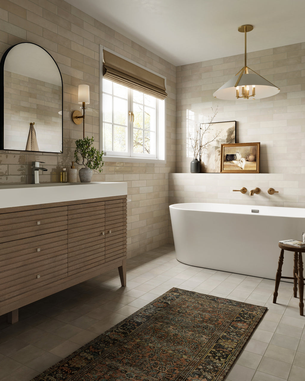 Robbins Pendant in Aged Brass