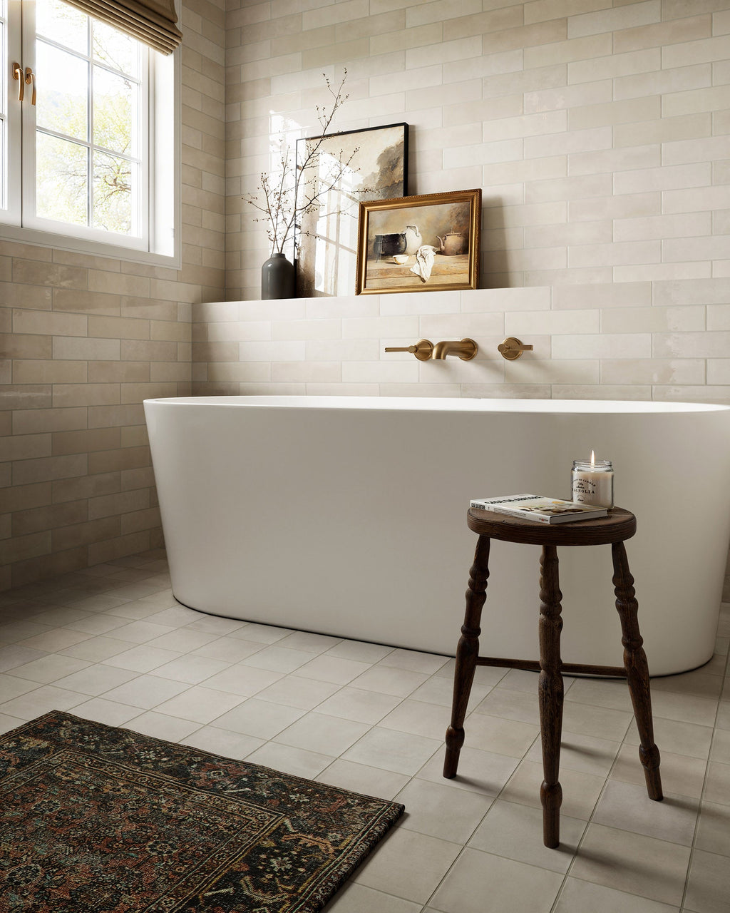 Georgette Polyester Pile Rug in Spice / Indigo