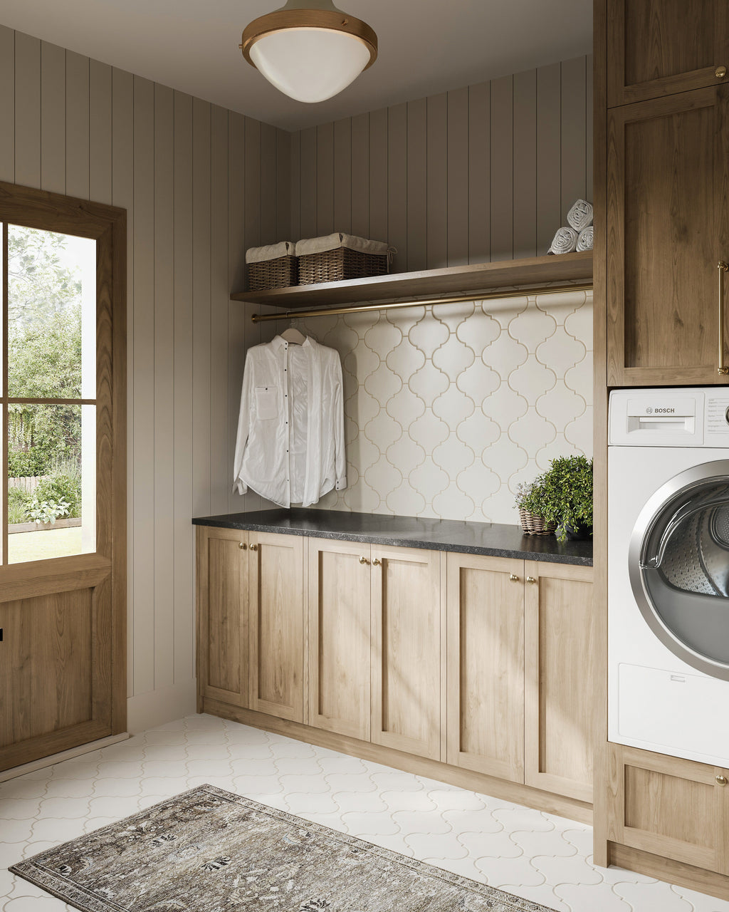 Hutchinson Polyester Face Rug in Graphite / Olive