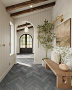 Charlise Polypropylene & Polyester Pile Rug in Natural / Navy