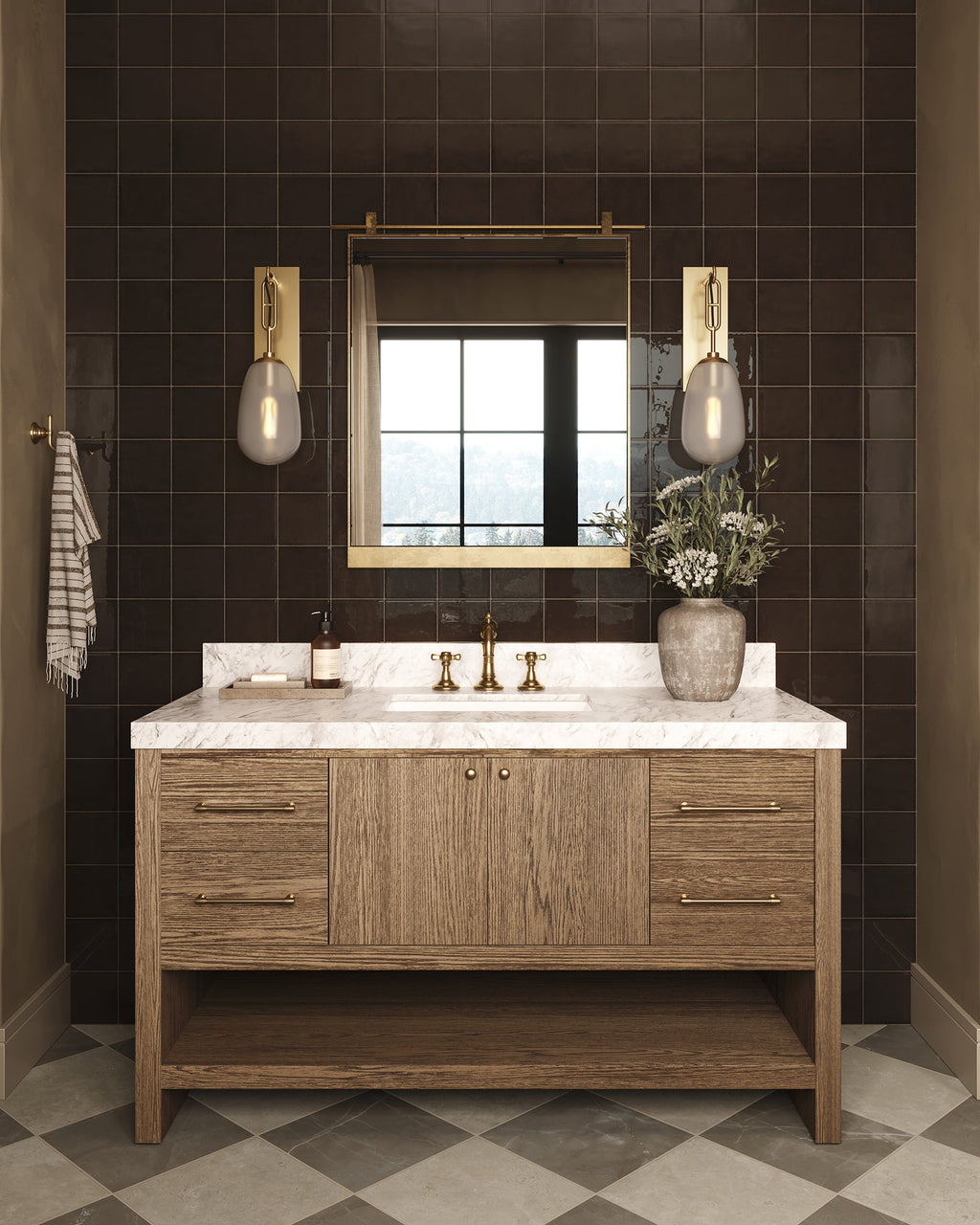 Runa Wall Sconce In Aged Brass