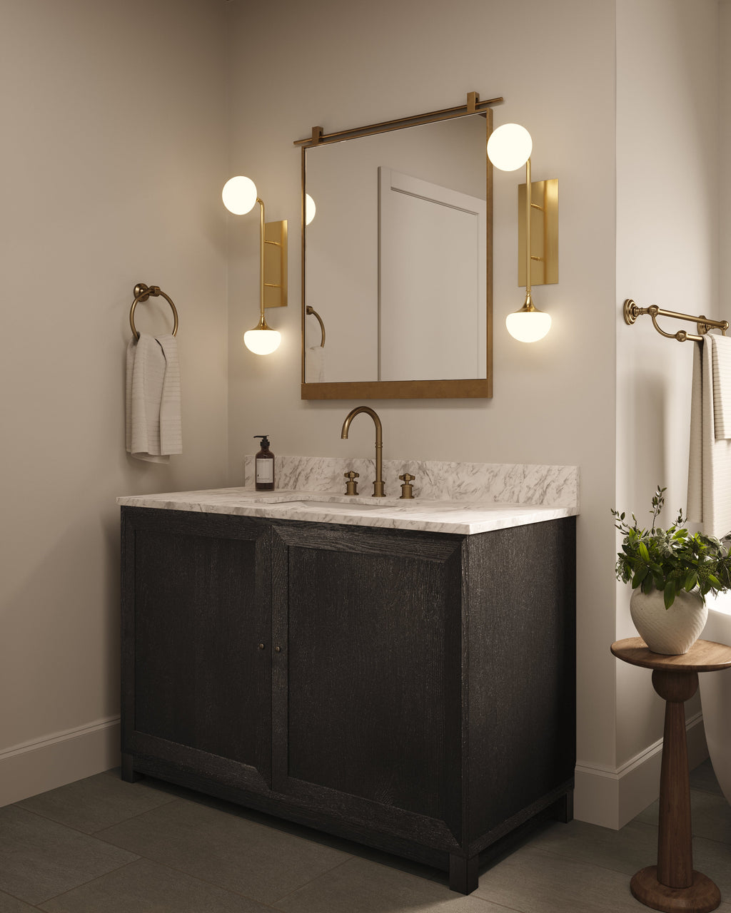 Clancy Small Mirror in Antique Brass