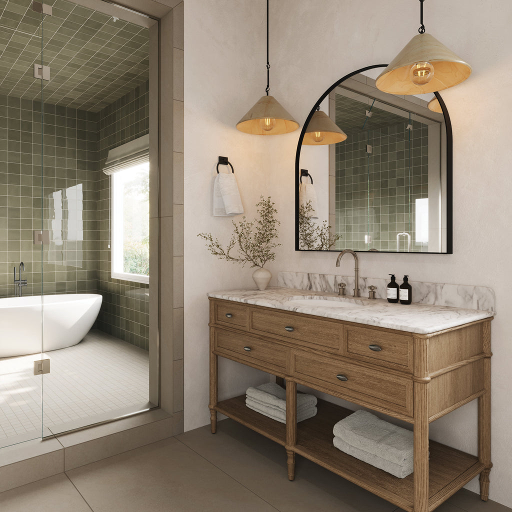 Esmeralda Wide Mirror in Iron Matte Black