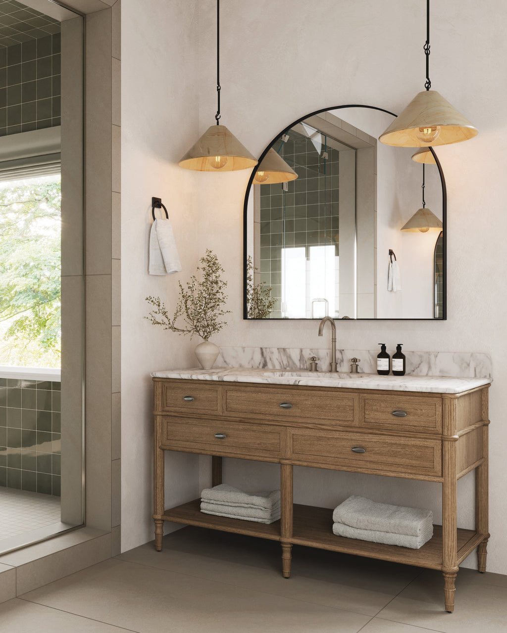 Esmeralda Wide Mirror in Iron Matte Black