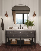 Raelynn Mantel Mirror in Iron Matte Black