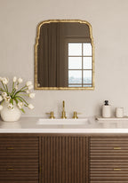 Clementine  Mirror in Antiqued Gold Leaf