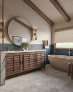 Tristan Round Mirror in Polished Brass