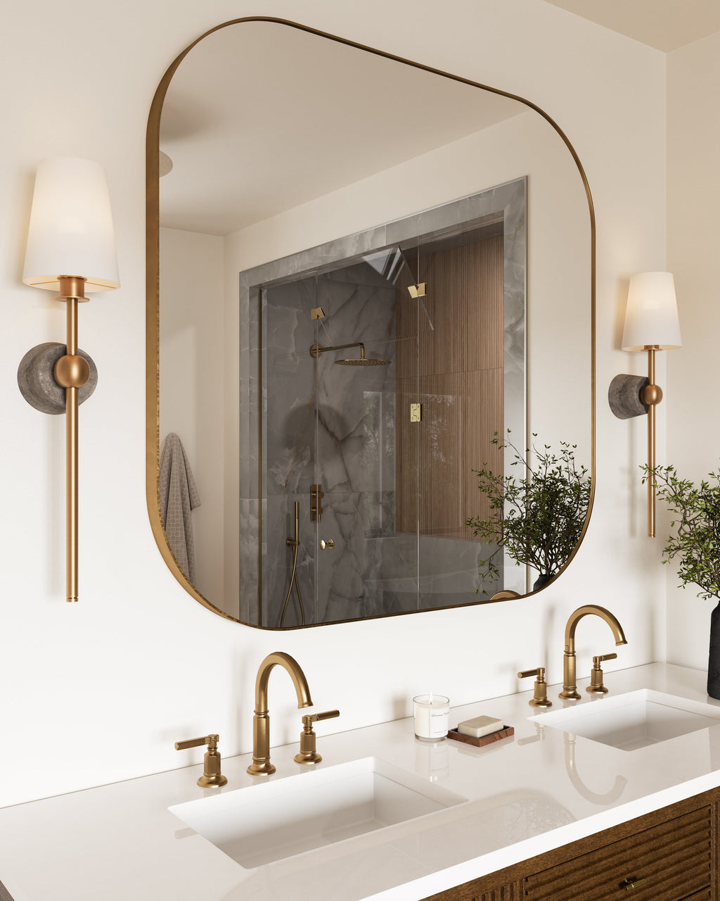 Ortega Wall Sconce in Patina Brass