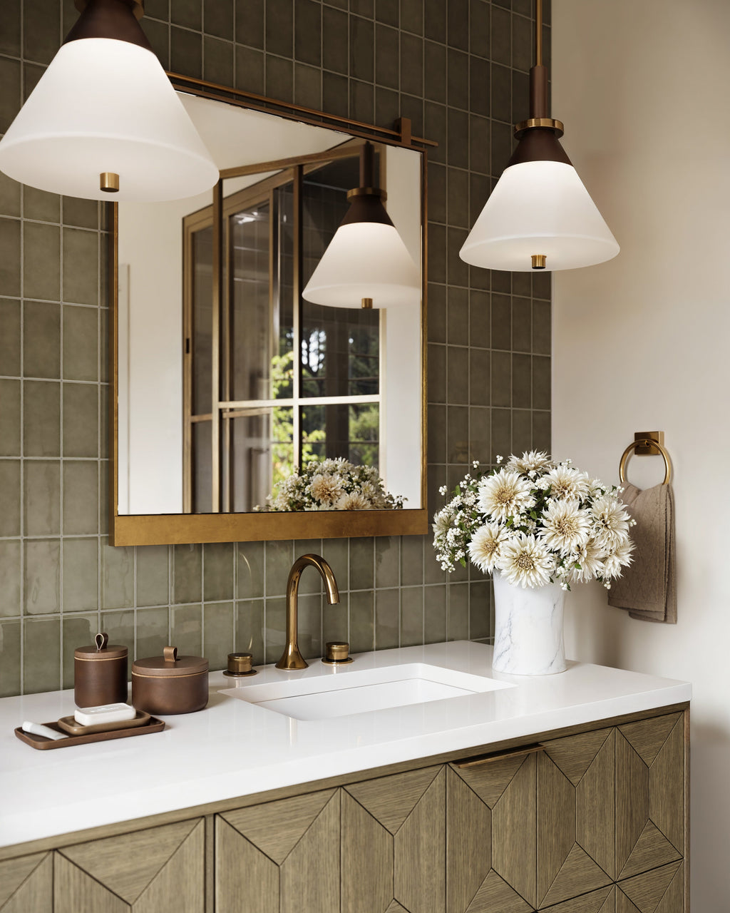 Lennie 12 Pendant in Patina Brass/Bronze