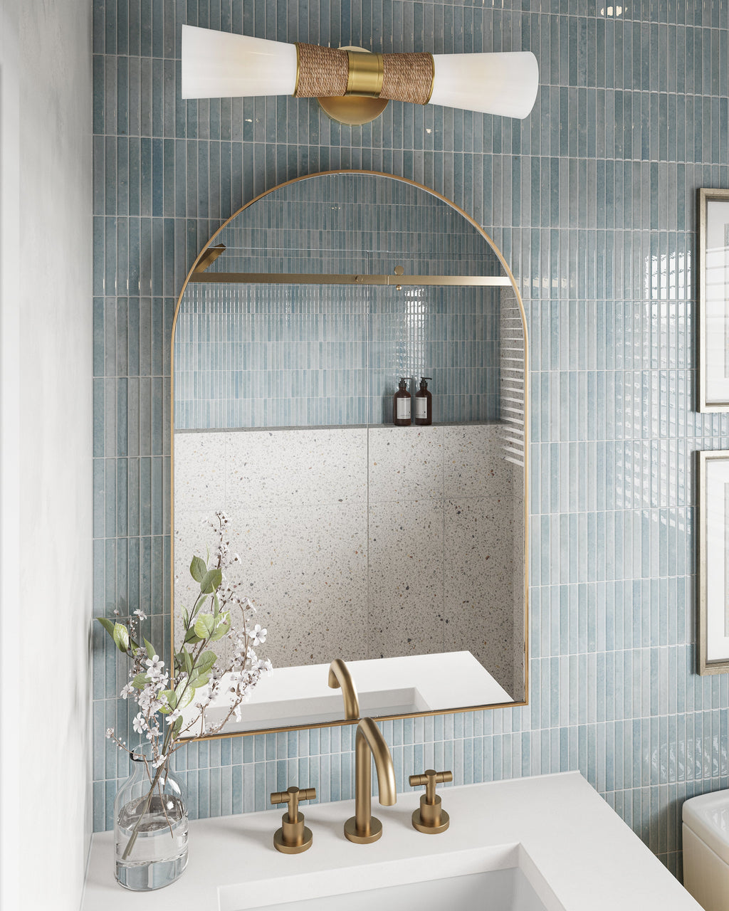 Esmeralda Small Mirror in Polished Brass