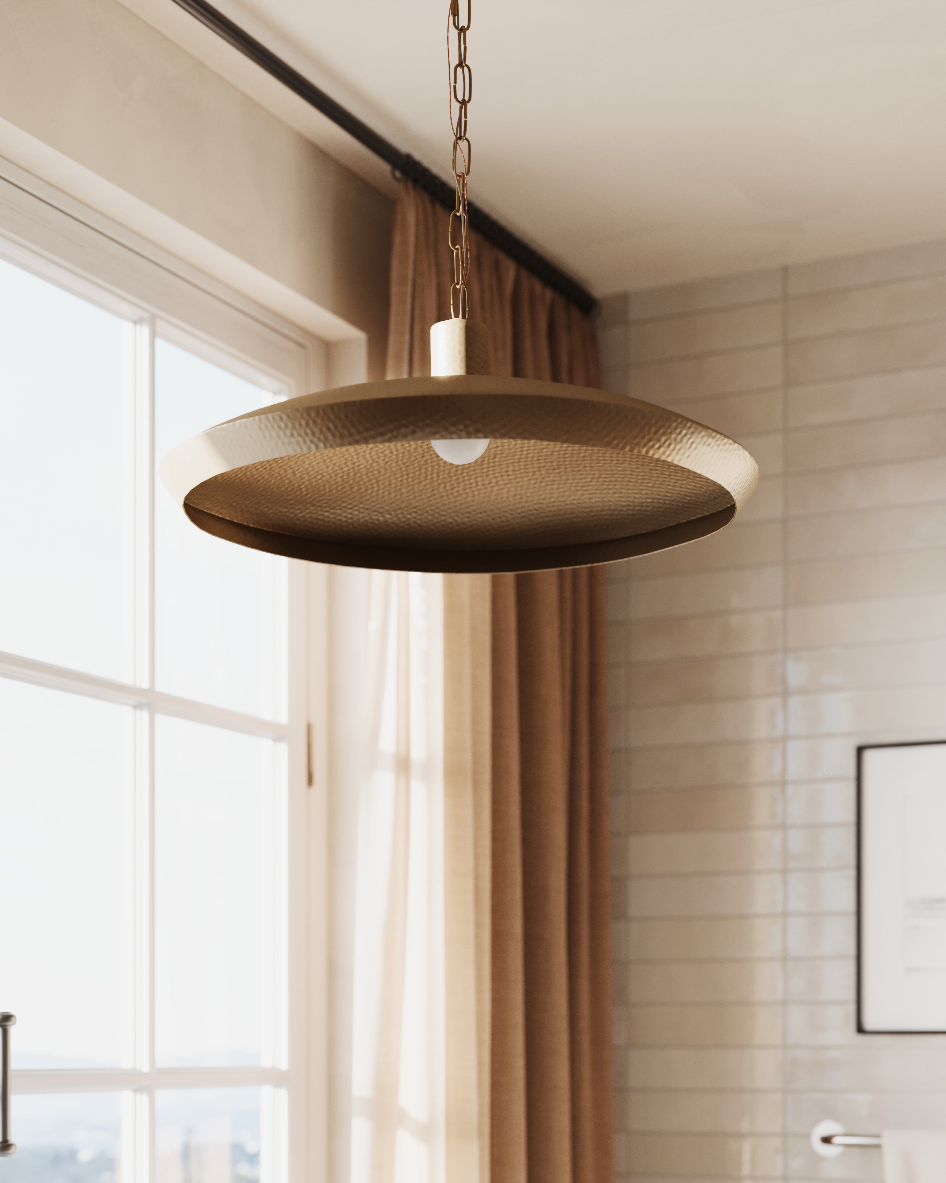 Dempsey Pendant in Hammered Antique Brass