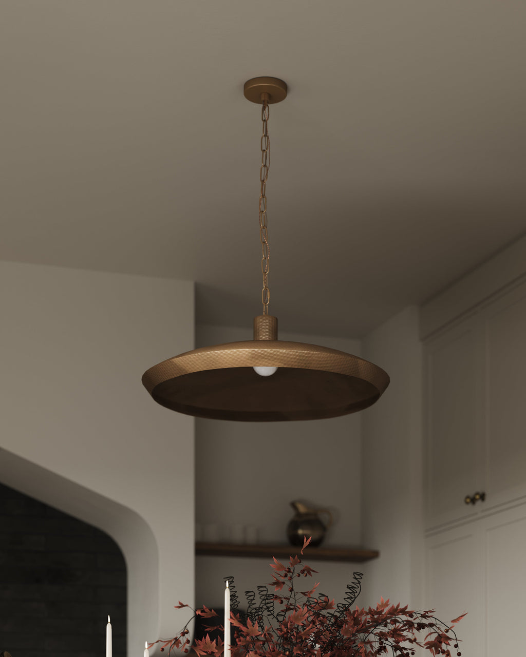 Dempsey Pendant in Hammered Antique Brass