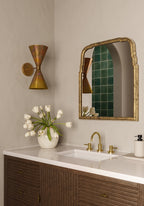 Clementine  Mirror in Antiqued Gold Leaf