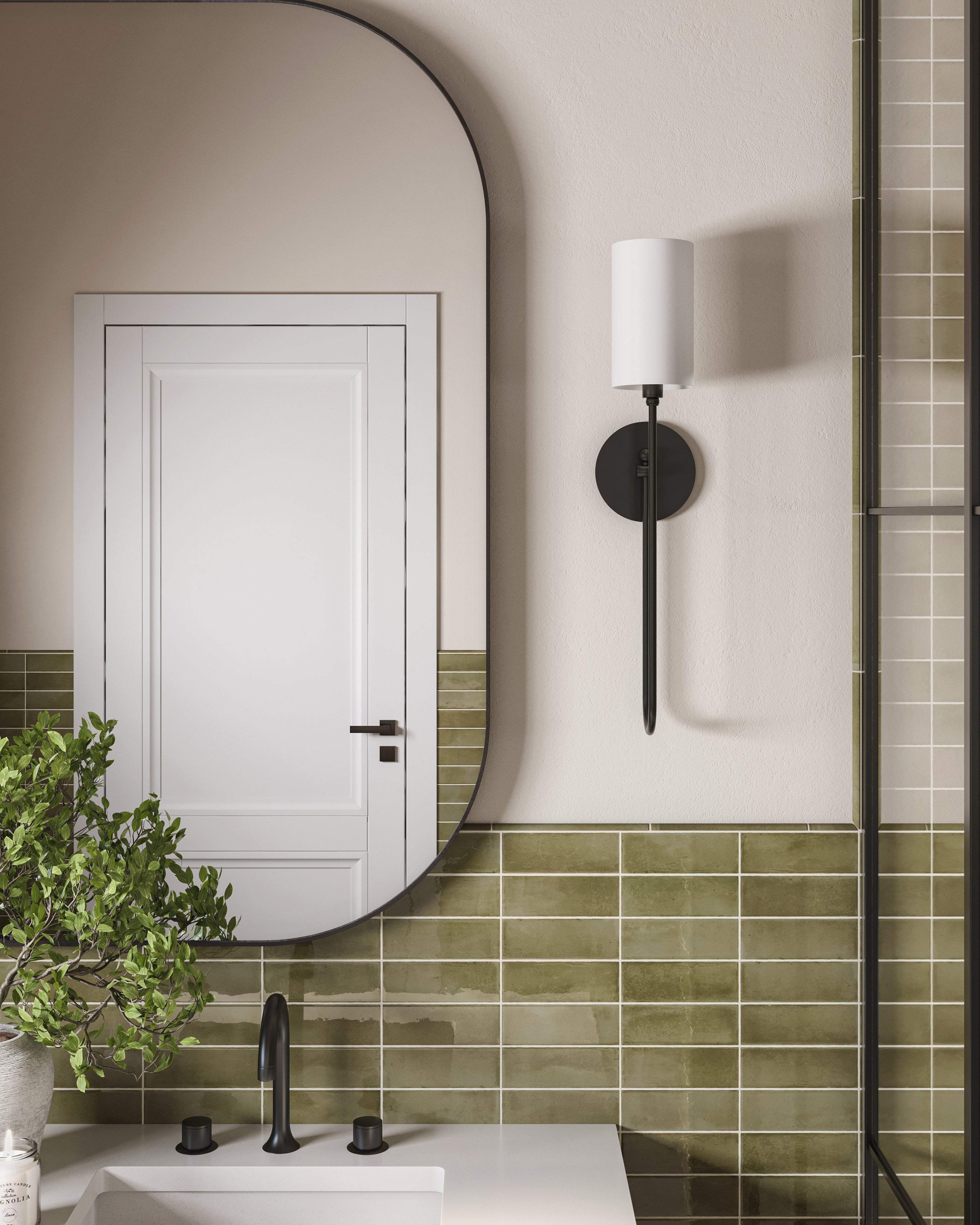 Tristan Square Mirror in Rustic Black