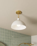 Halsey 13 Pendant in White & Aged Brass