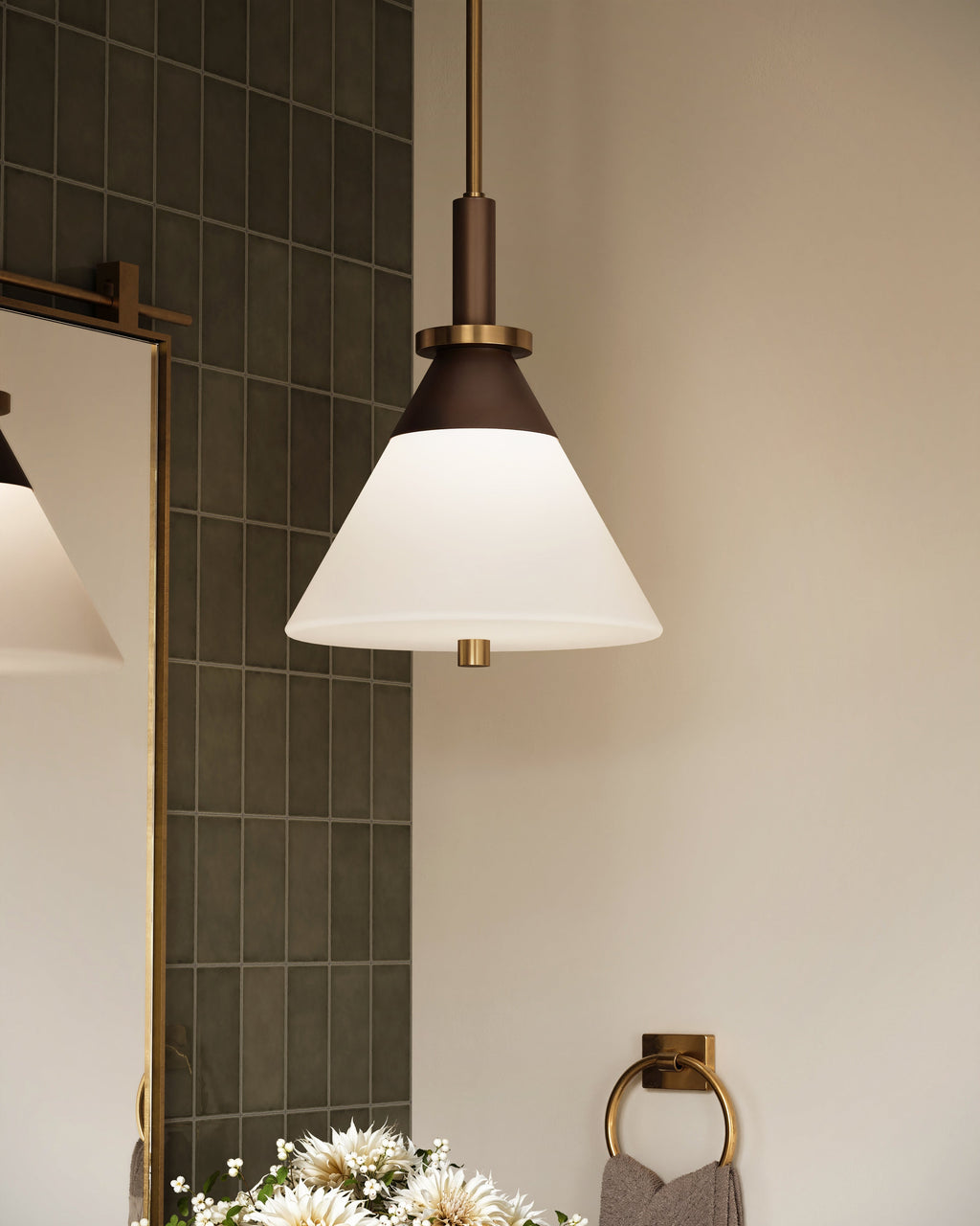 Lennie 12 Pendant in Patina Brass/Bronze