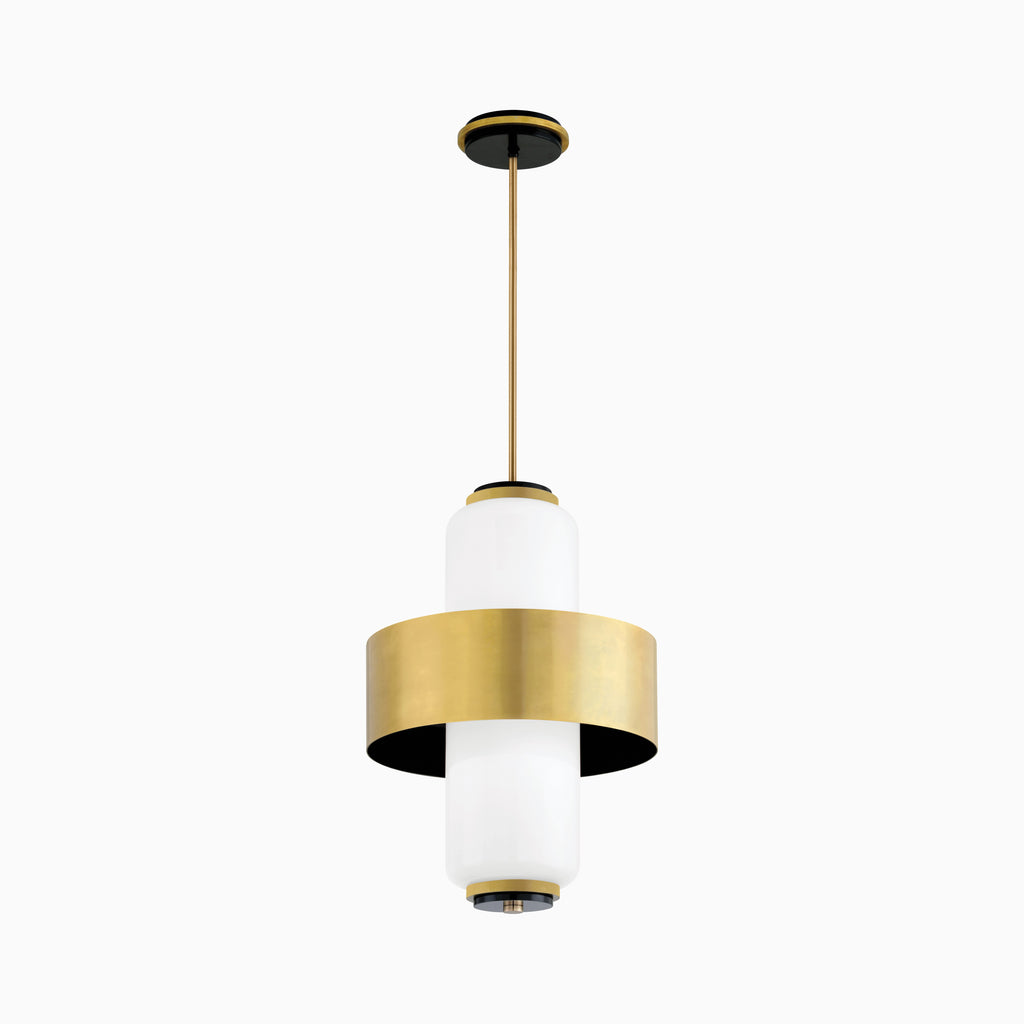 Juno Pendant In Vintage Brass/Soft Black