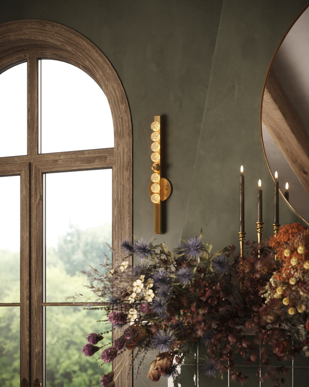 Sapphira Wall Sconce In Vintage Brass