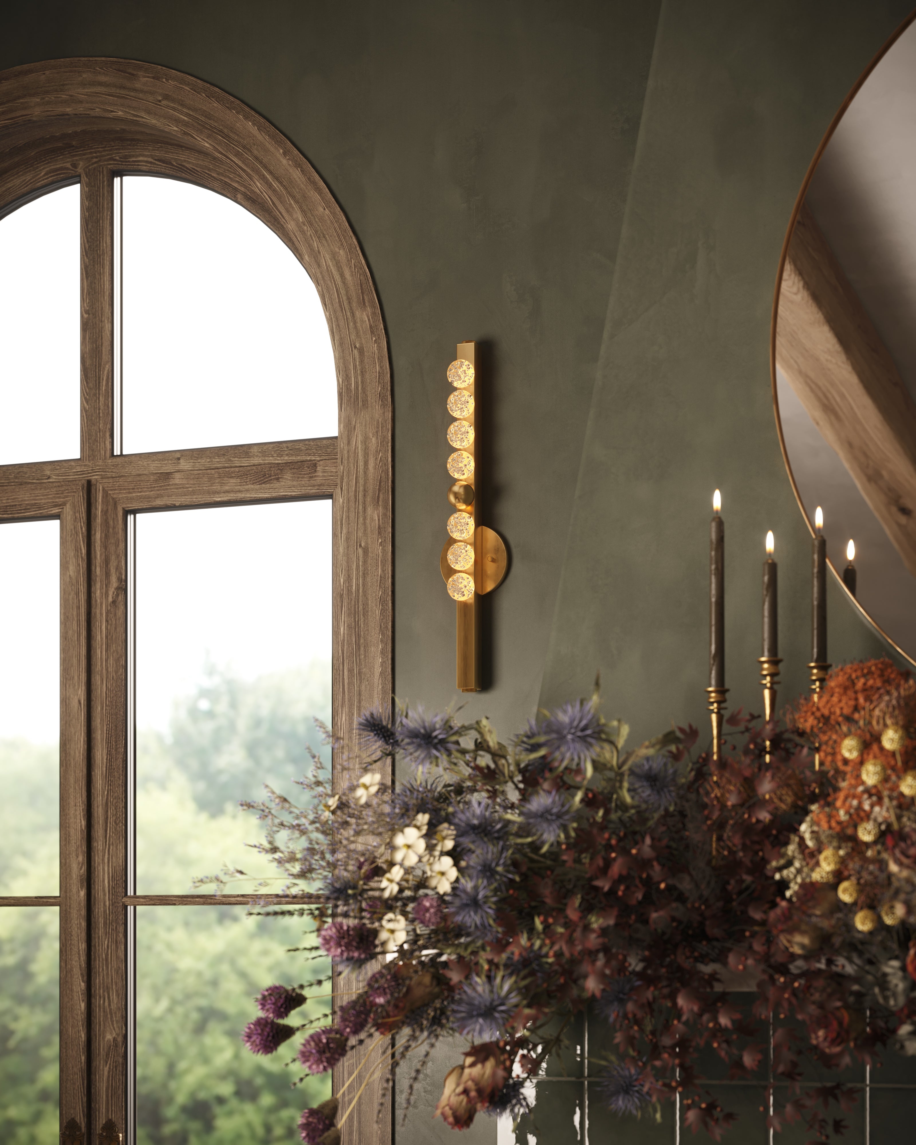 Sapphira Wall Sconce In Vintage Brass