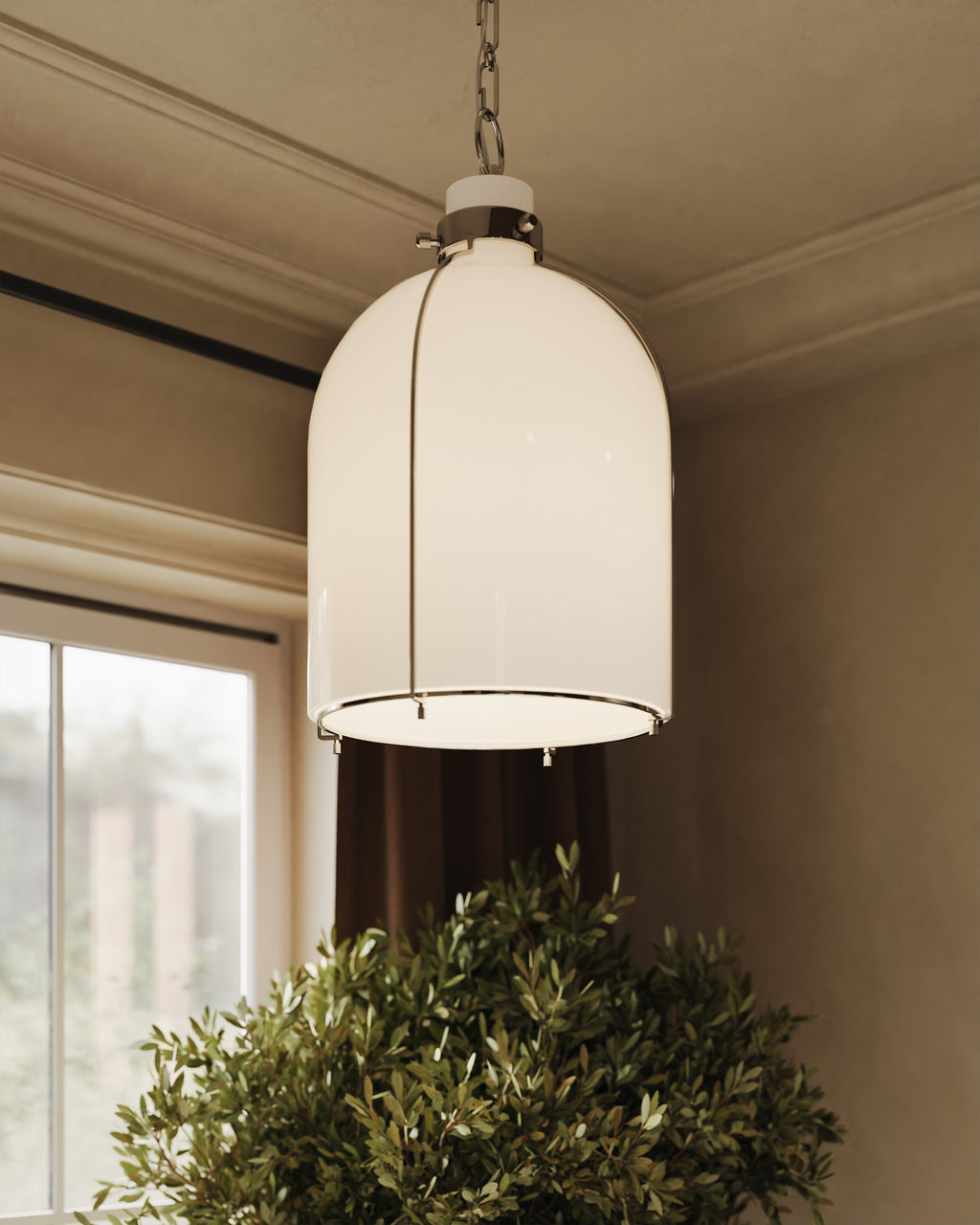Rosa Rounded Pendant in Polished Nickel