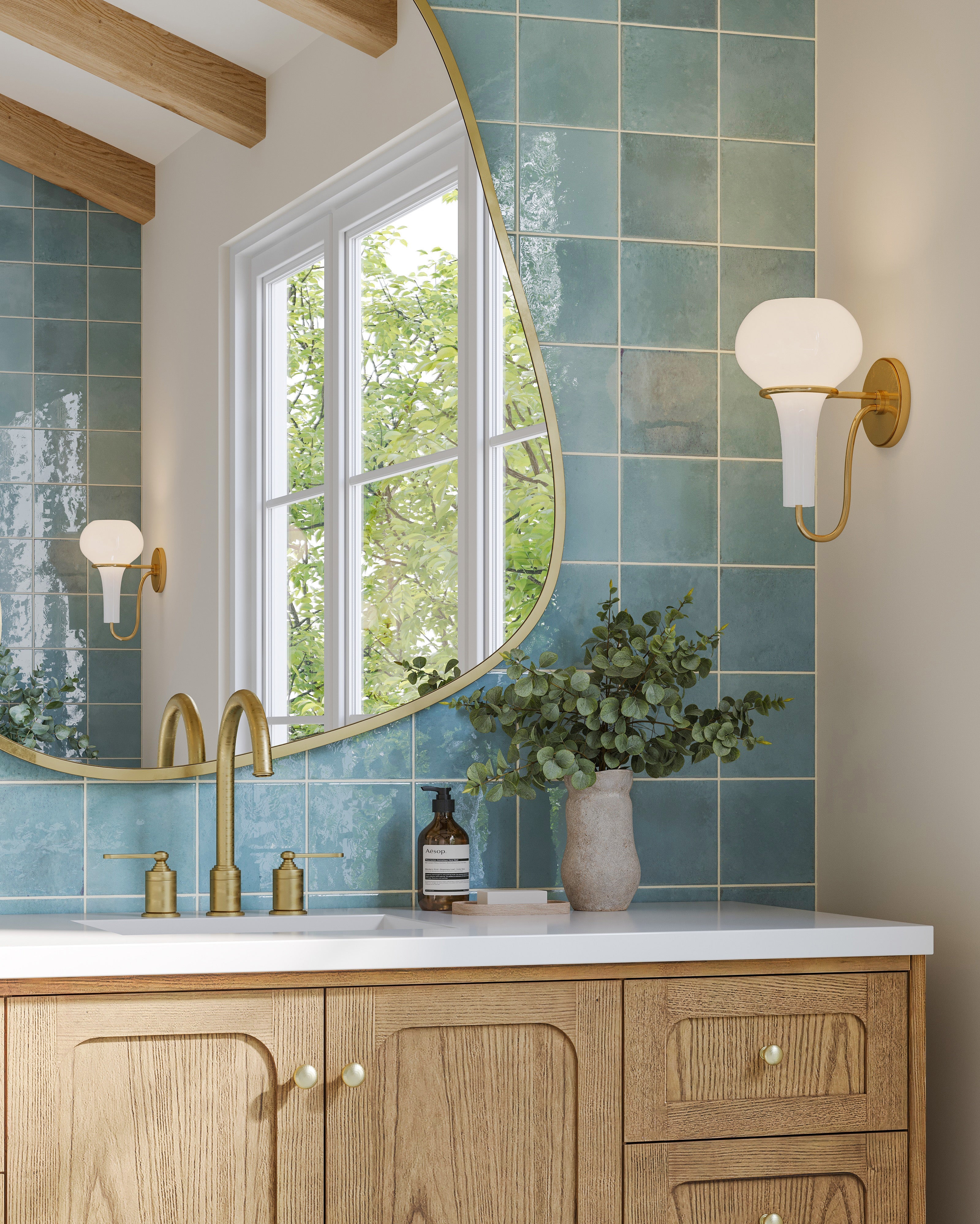 Shirley Large Mirror in Antique Brass Iron